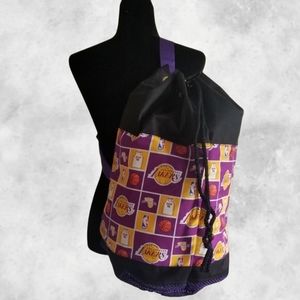 NWOT- Handmade Lakers Drawingstring Bucket Bag